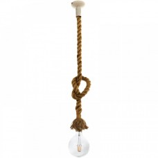 Φωτιστικό Κρεμαστό E27 230V Σχοινί με Λευκή βάση 4381-1-WH